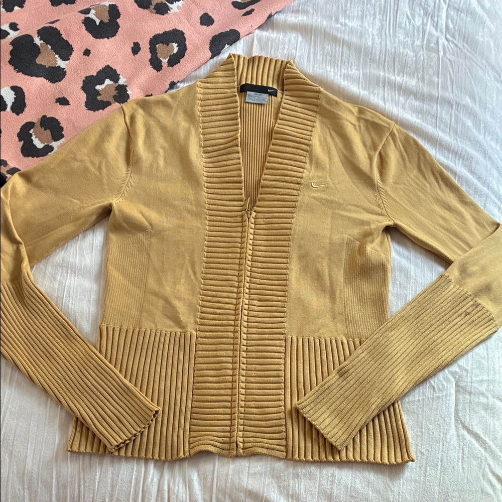 Nike Women's Yellow Cardigan Sweater